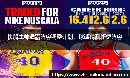 快船主帅透露阵容调整计划，球迷猜测新季阵容